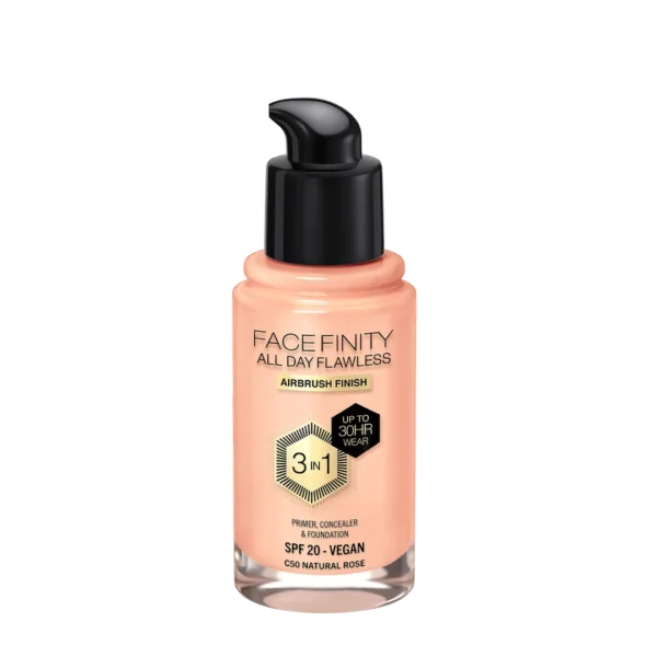 Max Factor Facefinity All Day Flawless Podkład do twarzy 3w1 C50 Natural Rose, 30 ml - obrazek 3