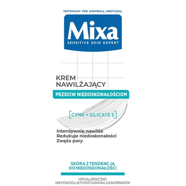 Mixa krem nawilżający przeciw niedoskonałościom 2w1, 50 ml