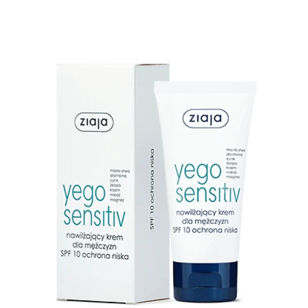 Ziaja Yego Sensitiv krem nawilżający dla mężczyzn SPF 10, 50 ml