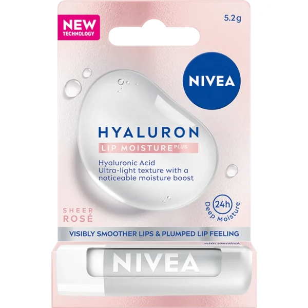 Nivea Hyaluron Moisture Plus balsam do ust Sheer Rose, 5,2 g