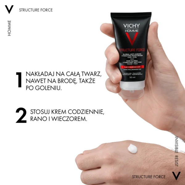 Vichy Homme Structure Force przeciwzmarszczkowy krem wzmacniający, 50 ml - obrazek 7