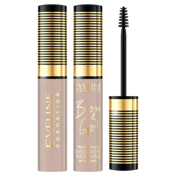 Eveline Cosmetics Brow & Go! maskara do brwi z zagęszczającymi włókienkami nr 05 Taupe, 6 ml