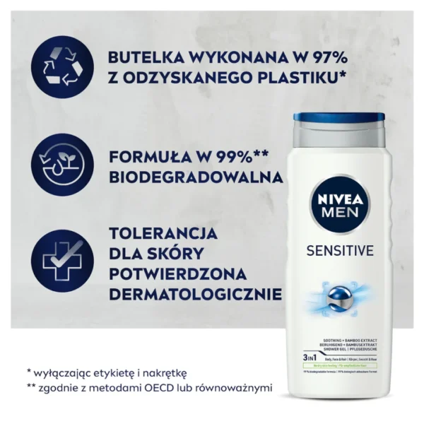 Nivea Men Sensitive Żel pod prysznic, 500 ml - obrazek 7