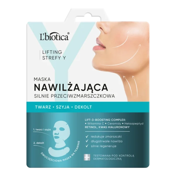 L`BIOTICA Lifting Strefy Y Maska nawilżająca silnie przeciwzmarszczkowa - obrazek 2