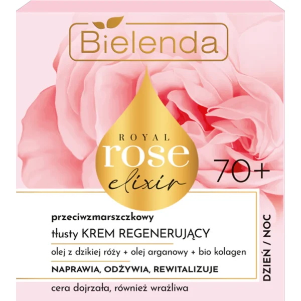 Bielenda Royal Rose przeciwzmarszczkowy tłusty krem regenerujący 70+, 50 ml - obrazek 4