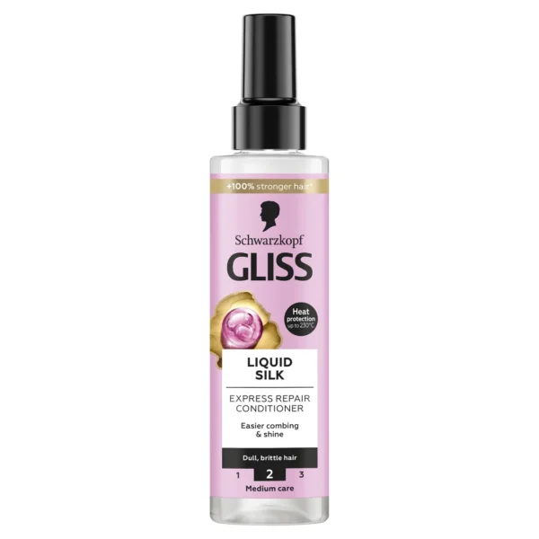Gliss Kur Liquid Silk ekspresowa odżywka do włosów łamliwych i pozbawionych gładkości, 200 ml