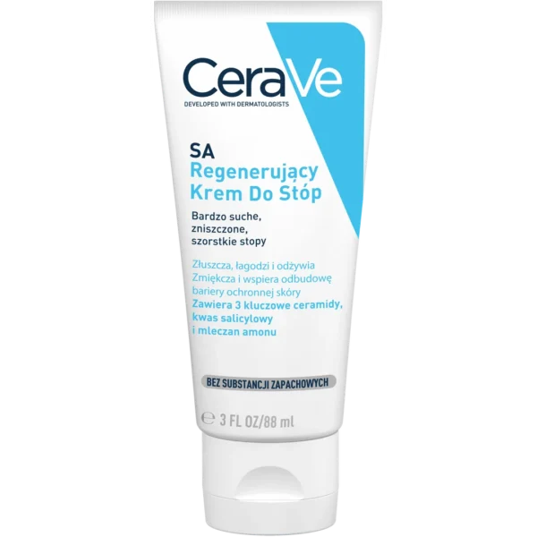CeraVe SA, krem regenerujący do stóp z ceramidami, 88 ml