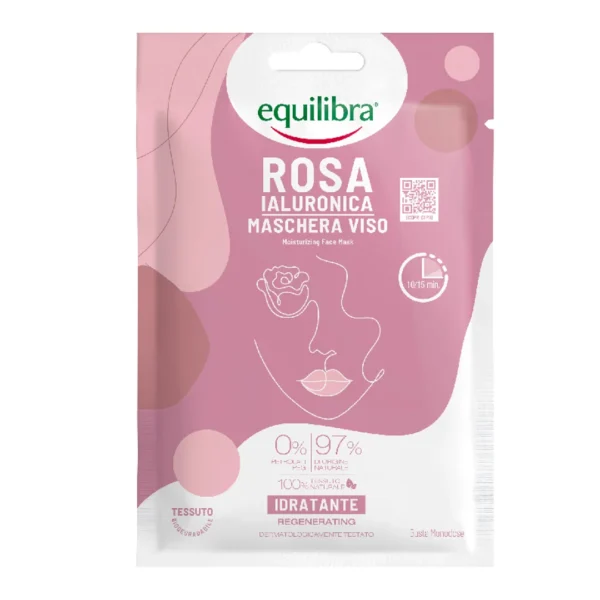 Equilibra Rosa maska na twarz w płachcie nawilżająca, 1 szt.