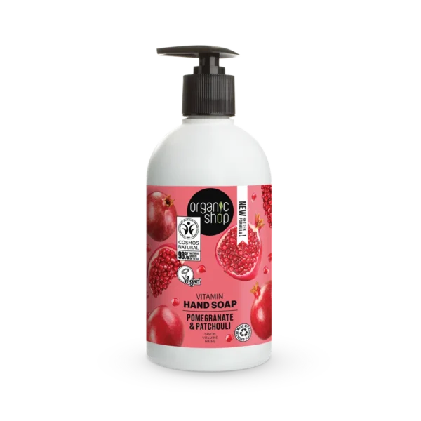 Organic Shop witaminowe mydło do rąk w płynie Granat i Paczula, 500 ml