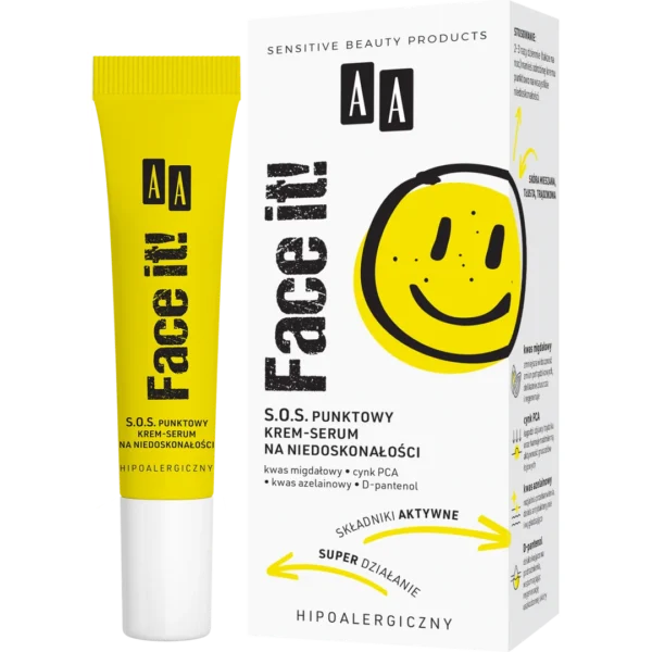 AA FACE IT! S.O.S. Punktowy krem-serum na niedoskonałości, 50 ml - obrazek 3
