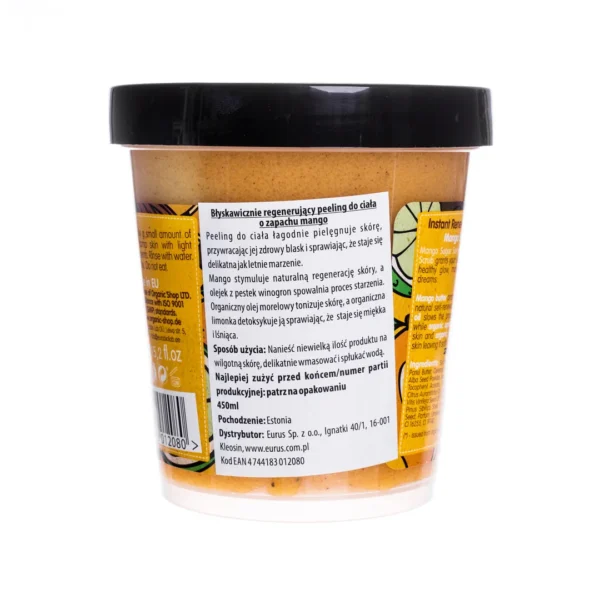 Organic Shop regenerujący peeling do ciała mango cukrowy sorbet, 450 ml - obrazek 4