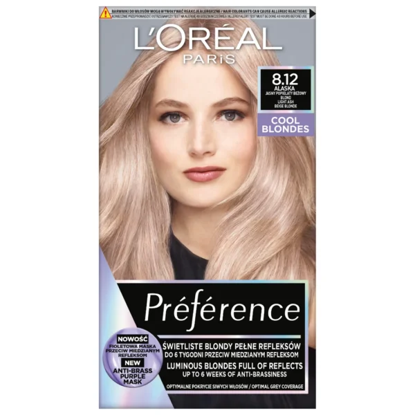 L`Oreal Paris Récital Préférence farba do włosów 8.12 Alaska, 1 szt.