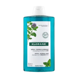 Klorane szampon detoksykacyjny dla włosów normalnych z organiczną miętą, 400 ml