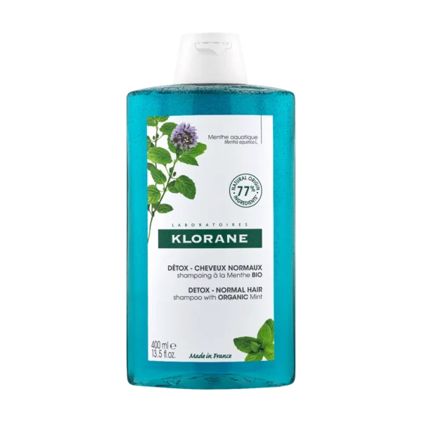 Klorane szampon detoksykacyjny dla włosów normalnych z organiczną miętą, 400 ml
