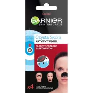 Garnier Skin Naturals Czysta skóra plastry przeciw zaskórnikom Aktywny węgiel, 4 szt.