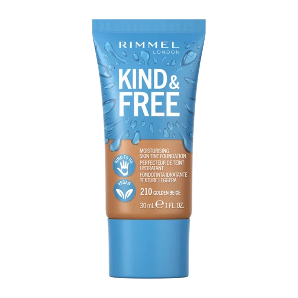 Rimmel Kind & Free wegański podład nawilżający do twarzy 210 Golden Beige, 30 ml