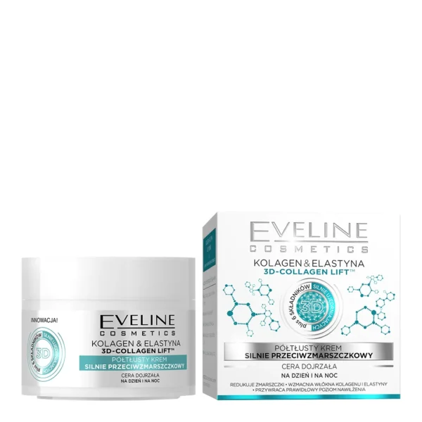 Eveline Cosmetics Kolagen & Elastyna krem silnie przeciwzmarszczkowy, 50 ml