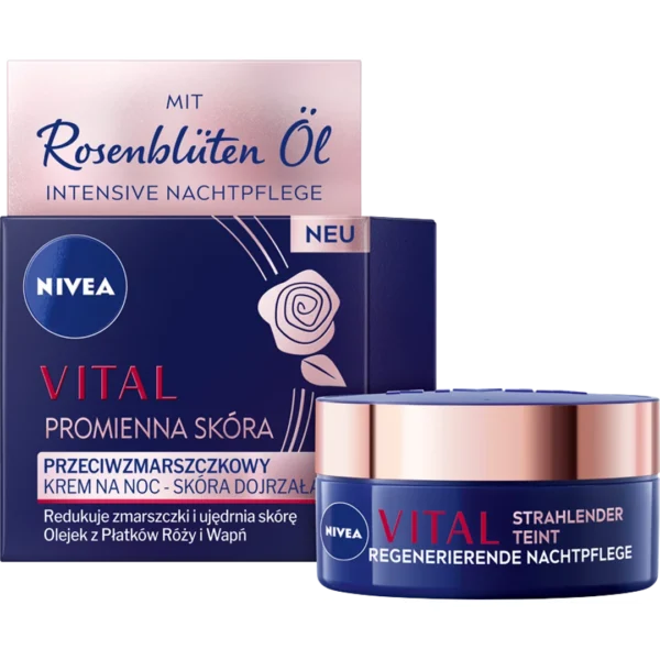 Nivea Vital Promienna Skóra przeciwzmarszczkowy krem na noc dla skóry dojrzałej, 50 ml