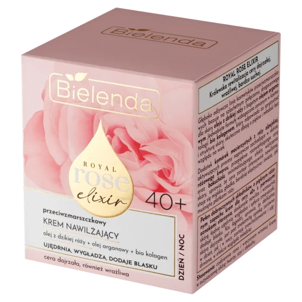 Bielenda Royal Rose przeciwzmarszczkowy półtłusty krem odbudowujący 40+, dzień/ noc, 50 ml - obrazek 3