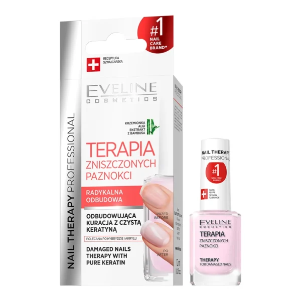 Eveline Cosmetics Nail Therapy Professional odżywka odbudowująca - terapia zniszczonych paznokci, 12 ml