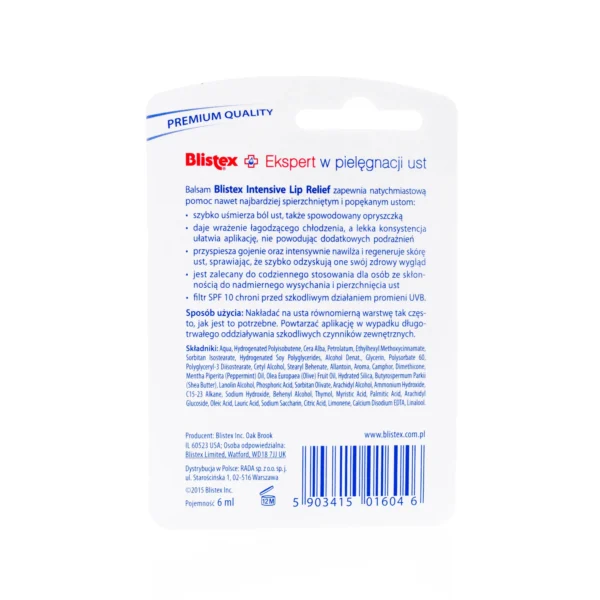 Blistex Balsam do ust INTENSIVE przeciw spierzchnięciom 6 ml