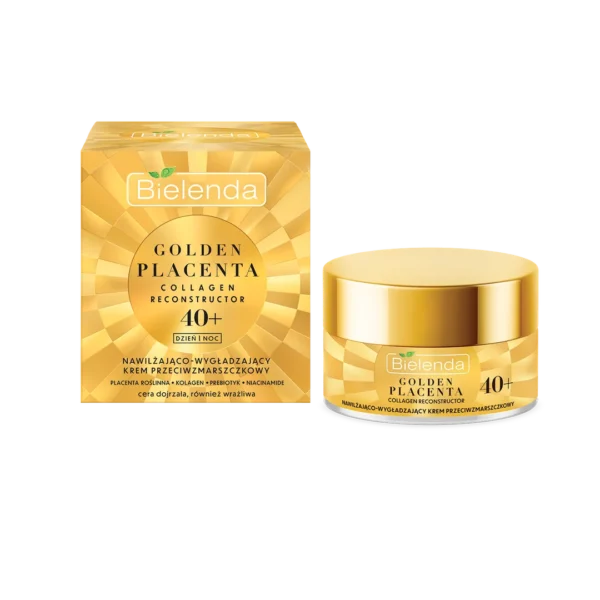 Bielenda Golden Placenta Collagen Reconstructor nawilżająco-wygładzający krem przeciwzmarszczkowy 40+, 50 ml