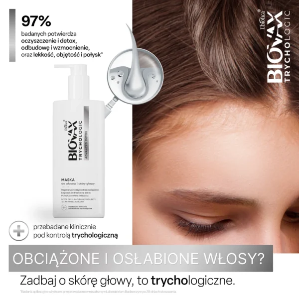 Biovax Trychologic Advanced Detox maska do włosów i skóry głowy, 200 ml - obrazek 4