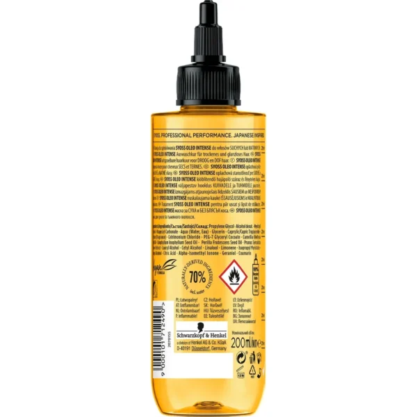 Syoss Oleo Intense kuracja do spłukiwania do włosów suchych i matowych przywracająca blask, 200 ml - obrazek 3