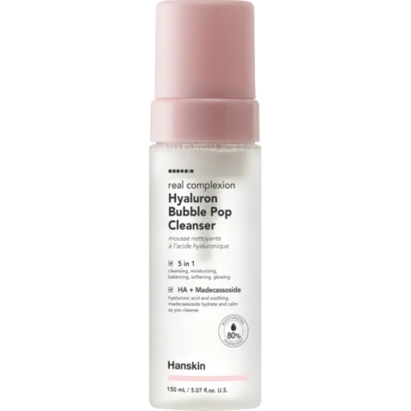 Hanskin Real Complexion pianka do twarzy oczyszczająca z kwasem hialuronowym, 150 ml