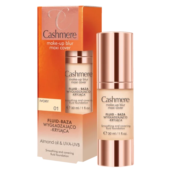 Cashmere Make-Up Blur Maxi Cover fluid-baza wygładzająco-kryjąca, 01 ivory, 30 ml