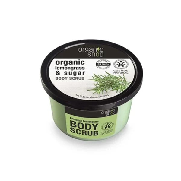 Organic Shop scrub do ciała trawa cytrynowa i cukier, 250 ml