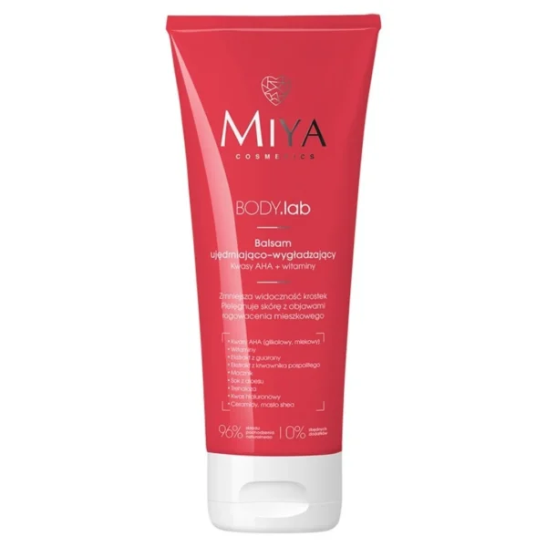 Miya Cosmetics BODY.lab ujędrniająco-wygładzający balsam z kwasami AHA i witaminami, 200 ml