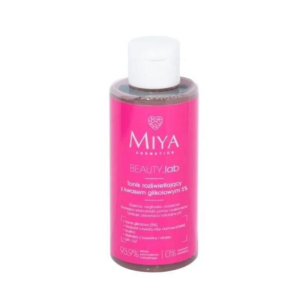 Miya Cosmetics BEAUTY.lab tonik rozświetlający z kwasem glikolowym 5%, 150 ml