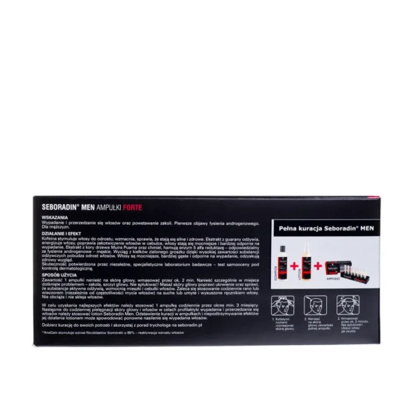 Seboradin Men Forte kuracja przeciw wypadaniu włosów dla mężczyzn, 5,5 ml x 14 ampułek - obrazek 3