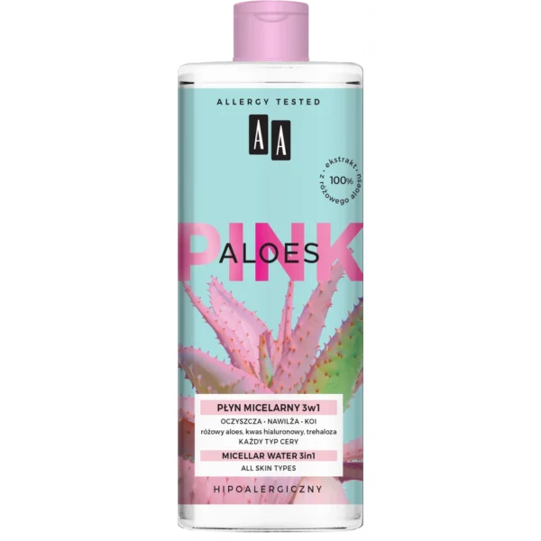 AA ALOES PINK Płyn micelarny 3w1, 400 ml