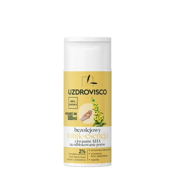 Uzdrovisko Bezolejowy tonik-esencja z kwasami AHA, 150 ml