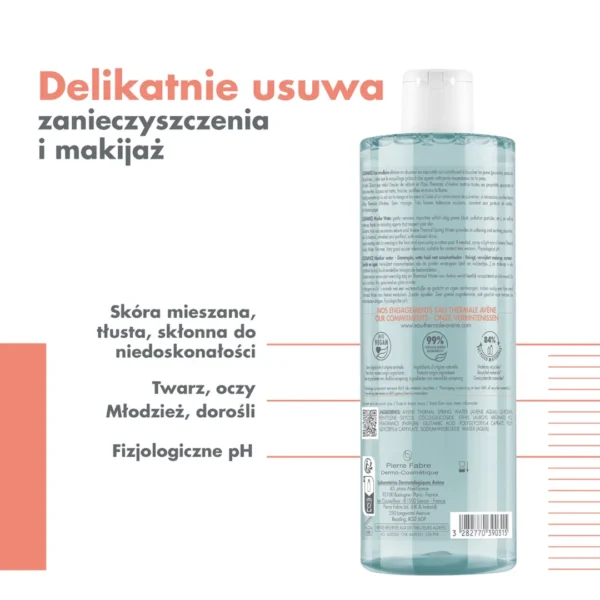 Avène Cleanance woda micelarna woda micelarna, 400 ml - obrazek 4