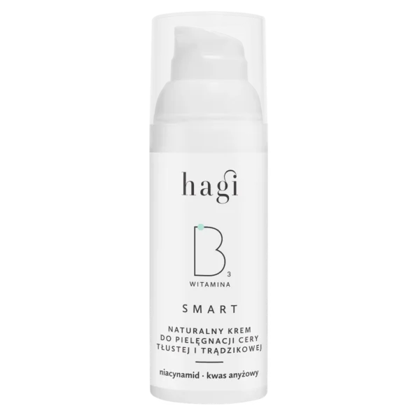 Hagi Smart B naturalny krem do pielęgnacji cery tłustej i trądzikowej z niacynamidem, 50 ml
