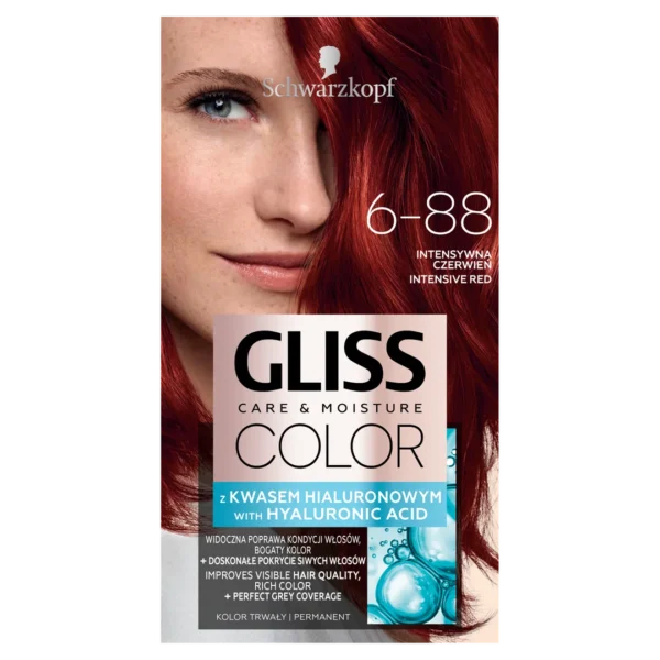 Schwarzkopf Gliss Color farba do włosów nr 6-88 Intensywna czerwień, 1 szt.