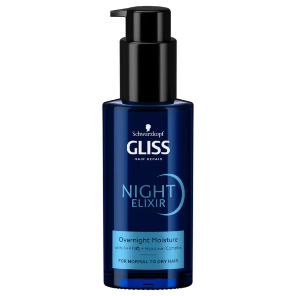 Schwarzkopf Gliss Night Elixir Overnight Moisture eliksir na noc do włosów normalnych i suchych, 100 ml