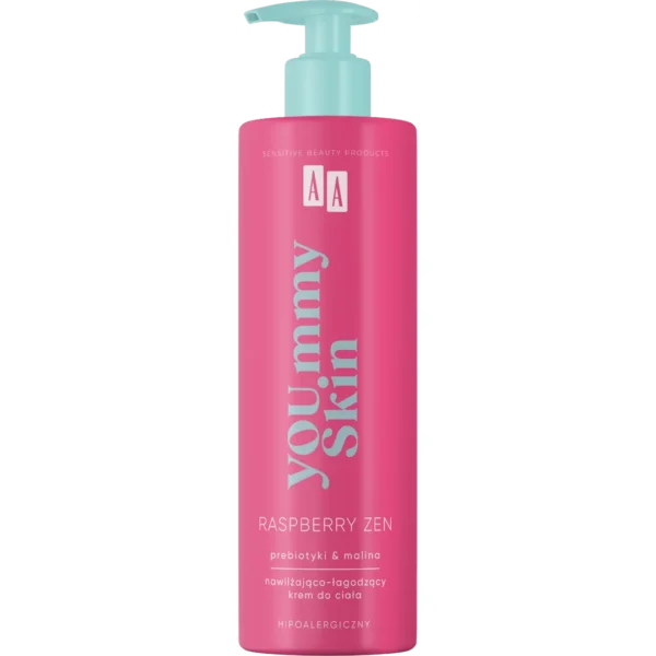 AA YOU.mmy Skin nawilżająco-łagodzący krem do ciała, Raspberry Zen, 400 ml