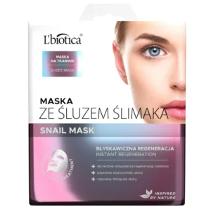L'biotica Snail Mask maska ze śluzem ślimaka na tkaninie, 23 ml