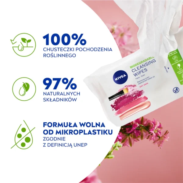 Nivea Nawilżane chusteczki do demakijażu 3 w 1 cera sucha i wrażliwa, 25 szt. - obrazek 8