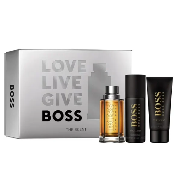 Hugo Boss The Scent For Man zestaw woda toaletowa spray 100ml + dezodorant spray 150ml + żel pod prysznic 100ml