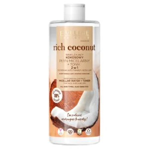 Eveline Cosmetics Rich Coconut nawilżający, kokosowy płyn micelarny i tonik 2w1, 500 ml