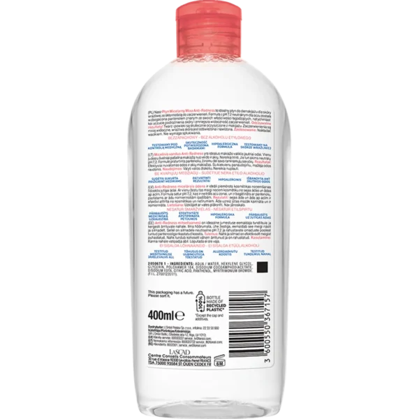 Mixa hipoalergiczny płyn micelarny, skóra reaktywna, skłonna do zaczerwienień, 400 ml