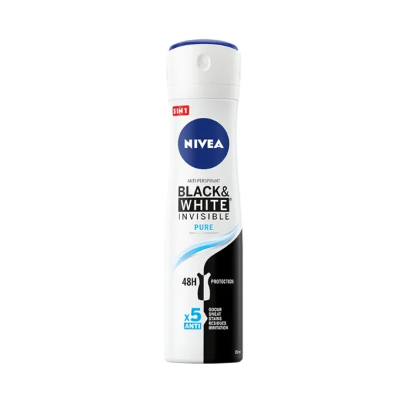 Nivea Black & White Pure antyperspirant damski w sprayu, 150 ml