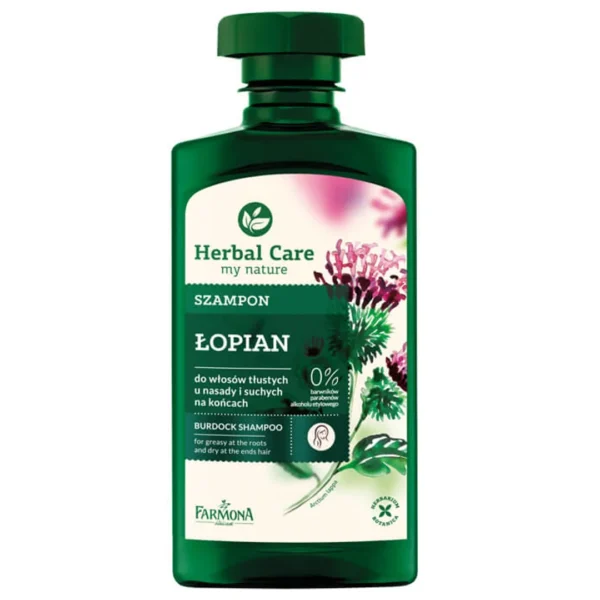 Herbal Care szampon łopianowy do włosów tłustych u nasady i suchych na końcach, 330 ml - obrazek 3