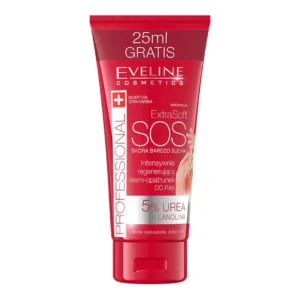 Eveline Cosmetics Extra Soft SOS intensywnie regenerujący krem-opatrunek do rąk 5% urea + lanolina, 100 m