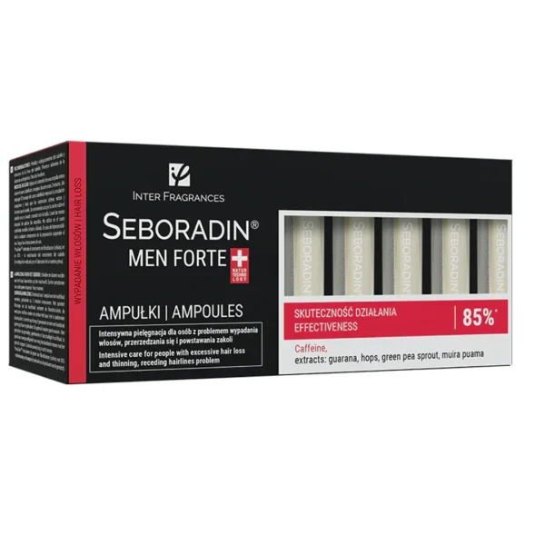 Seboradin Men Forte kuracja przeciw wypadaniu włosów dla mężczyzn, 5,5 ml x 14 ampułek - obrazek 2